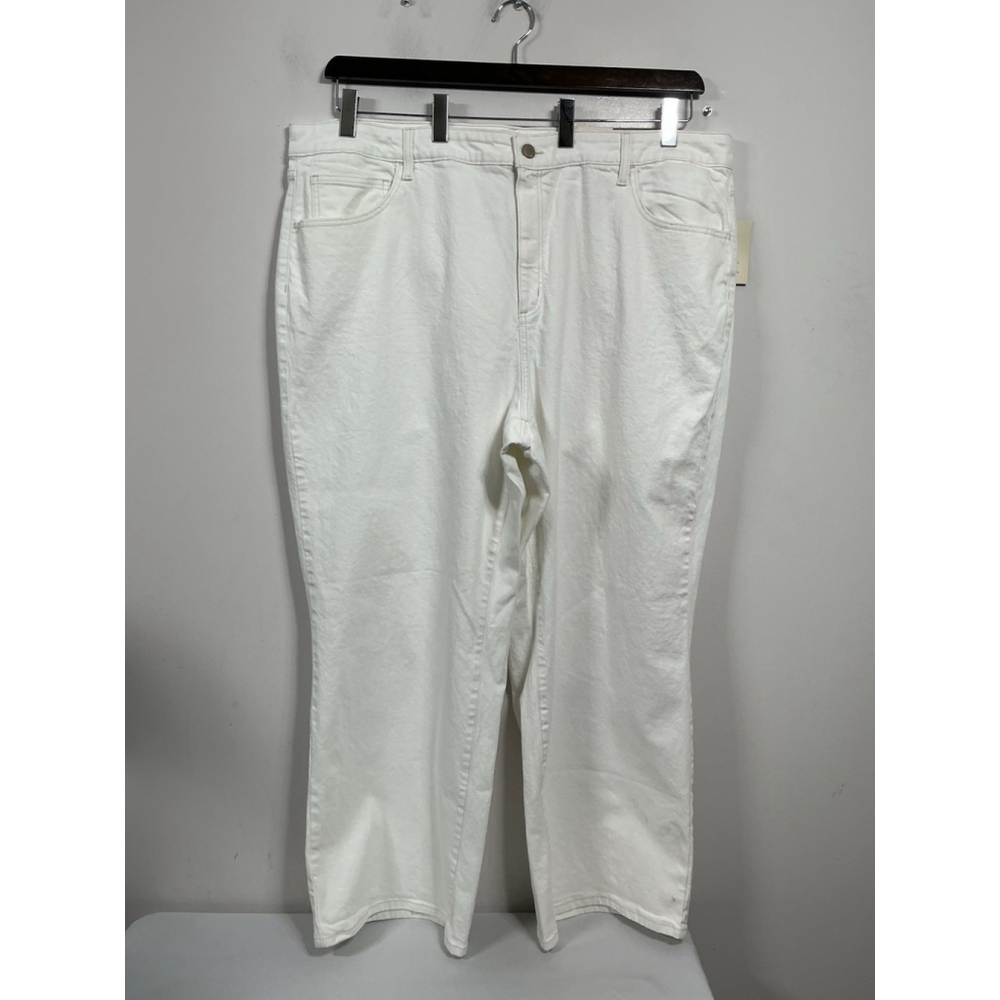 Womans NWT Universal Thread High Rise Wide Leg Stretch White Jeans Size 26